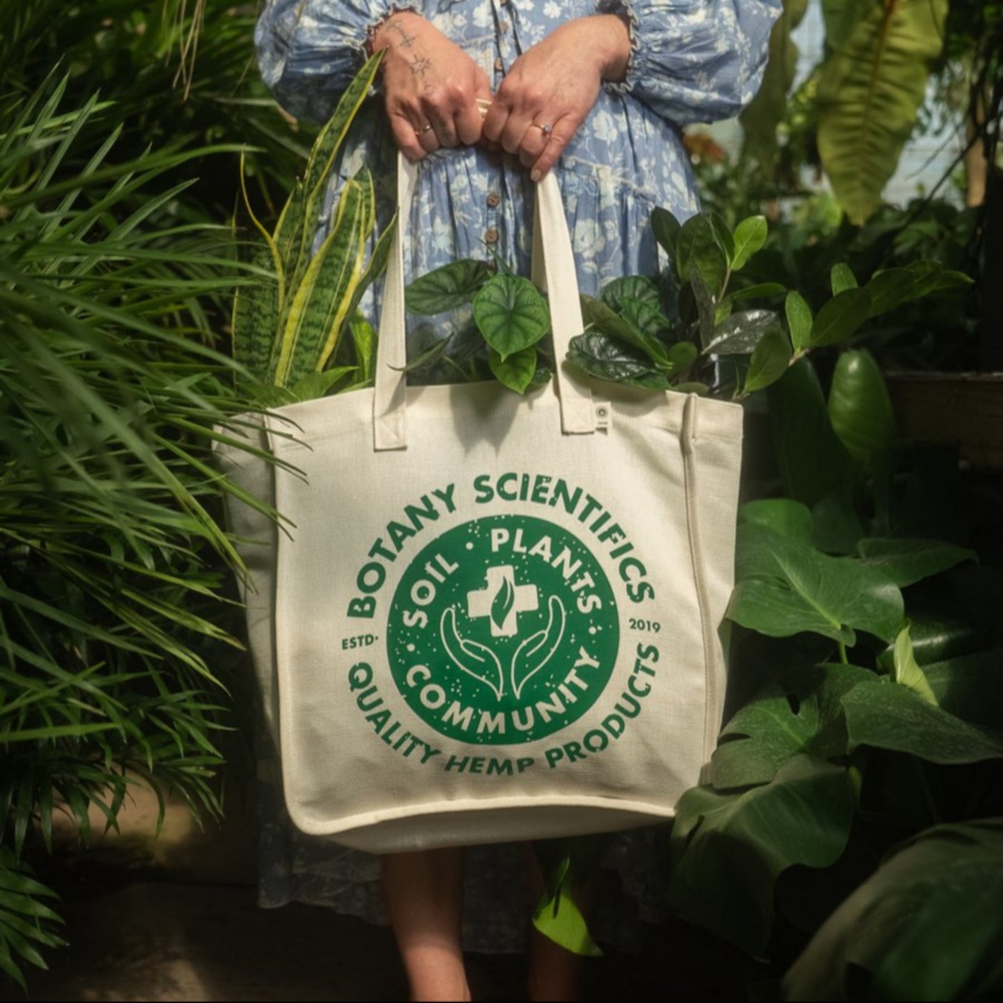 100% Hemp Tote -  Soil. Plants. Community.