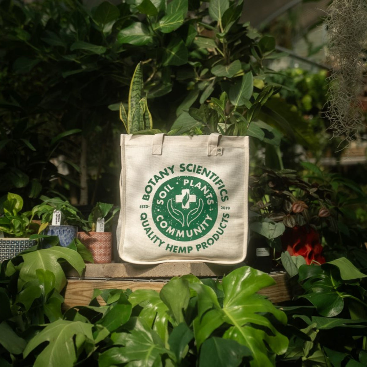 100% Hemp Tote - Soil. Plants. Community. – Botany Scientifics